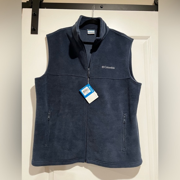 Navy Men’s Columbia Fleece Vest - Picture 2 of 5